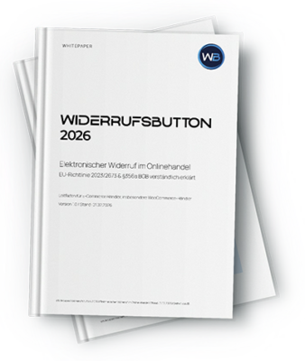Whitepaper zum Widerrufsbutton 2026: EU-Richtlinie, §356a BGB und praktische Umsetzung für WooCommerce und Online Shops. Jetzt informieren.